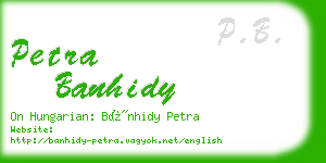 petra banhidy business card